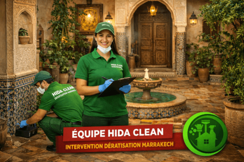 équipe HIDA CLEAN entreprise dératisation Marrakech intervention