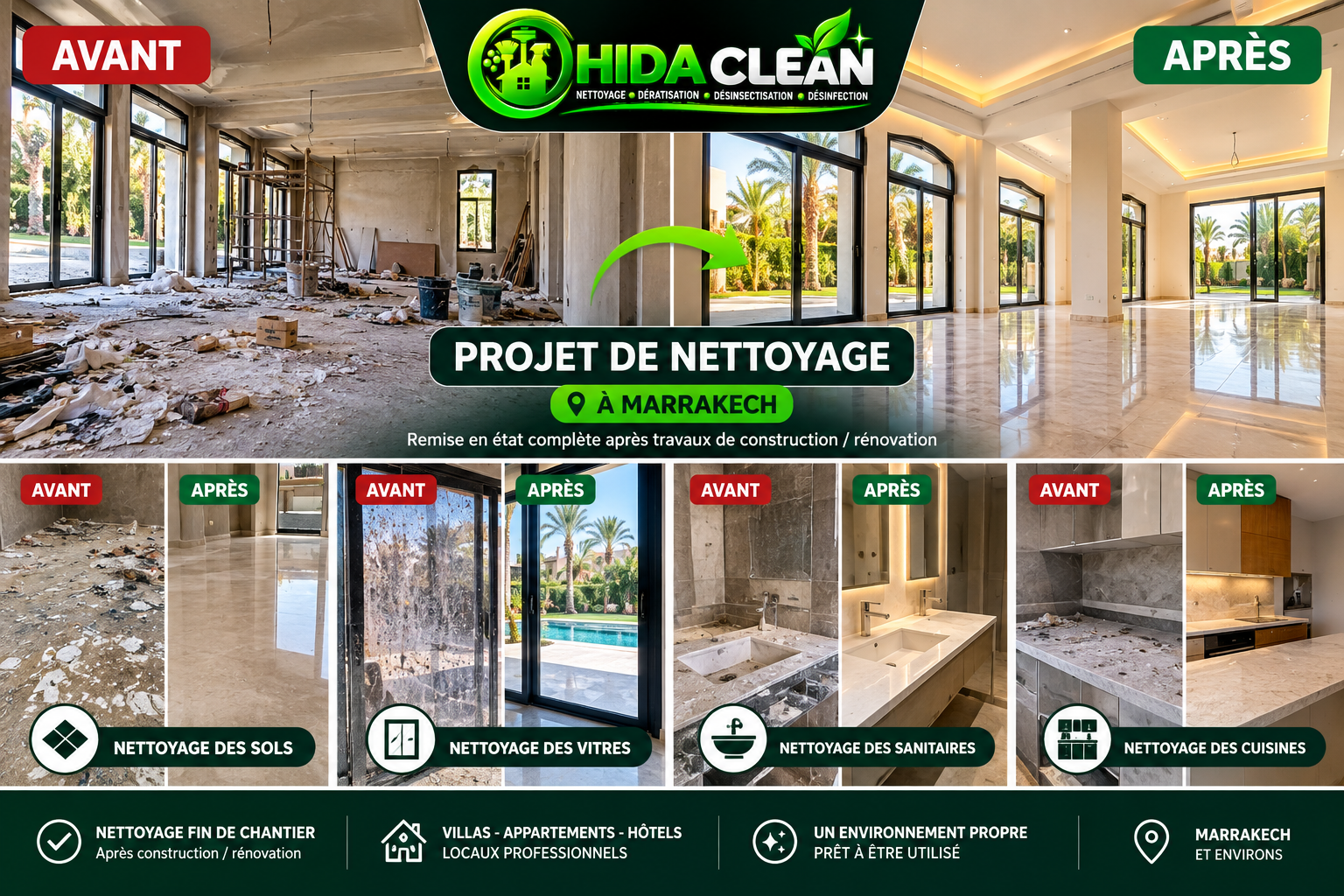 Projet de nettoyage HIDA CLEAN à Marrakech